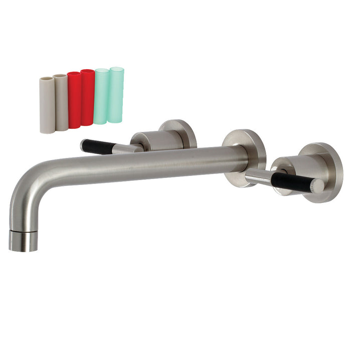 Kingston Brass KS8028CKL Kaiser Two-Handle Wall Mount Roman Tub Faucet, Brushed Nickel