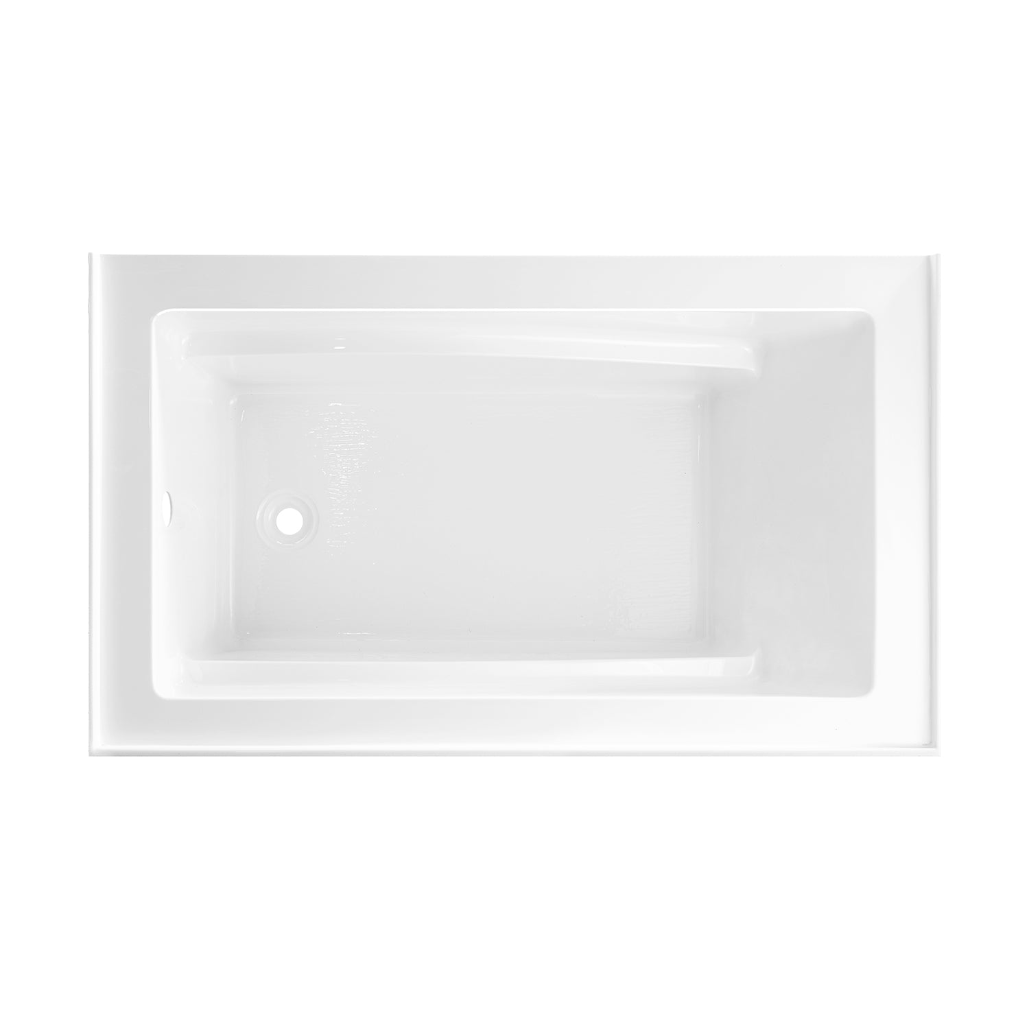 Aqua Eden VTAM5432L22D 54" Acrylic Rectangular 3-Wall Alcove Tub, Left Hand Drain and Anti-Skid Surface, Glossy White