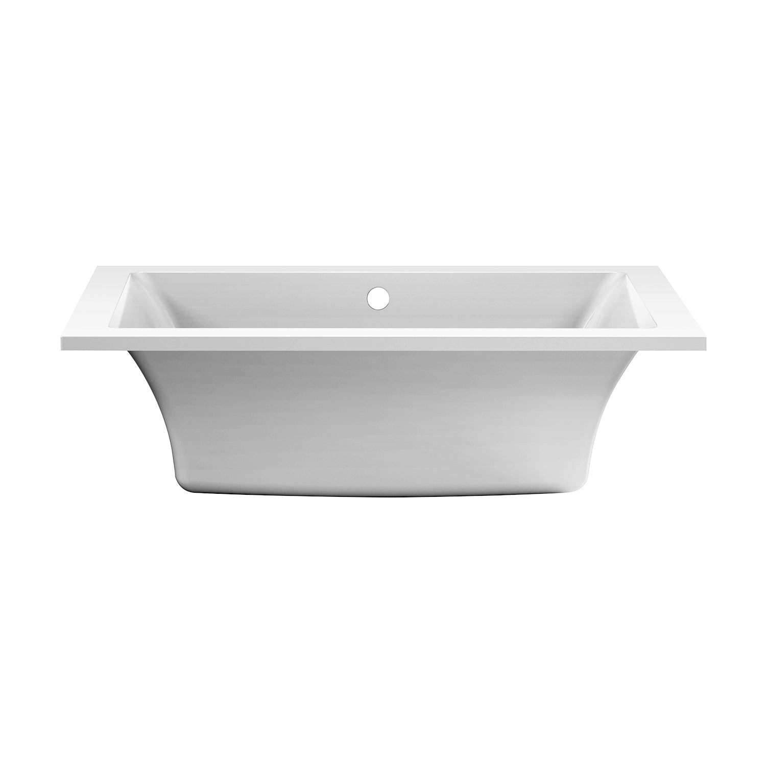 Aqua Eden VTPN593619C 59" Acrylic Rectangular Drop-In Tub with Reversible Drain, Glossy White