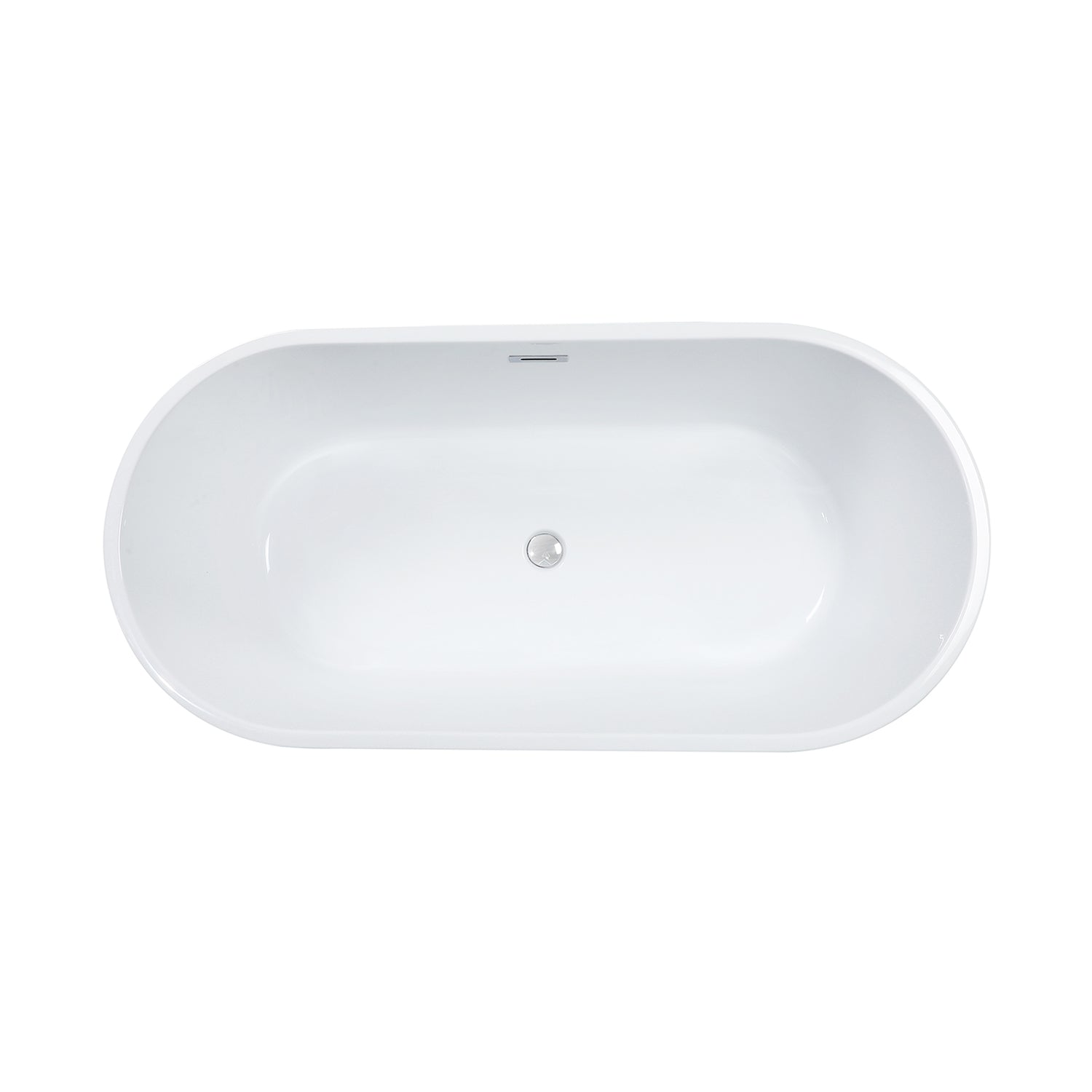 Kingston Brass VTPDE602922 60" Acrylic Oval Double Ended Pedestal Tub with Drain (No Faucet Drillings), Glossy White