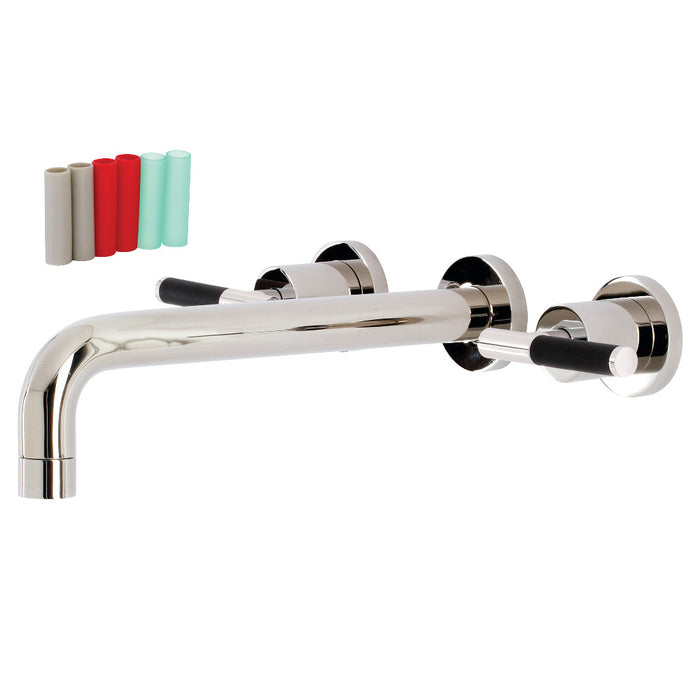 Kingston Brass KS8026CKL Kaiser Two-Handle Wall Mount Roman Tub Faucet, Polished Nickel