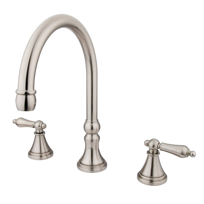 Kingston Brass KS2348AL Roman Two-Handle Deck Mount Roman Tub Faucet, Brushed Nickel