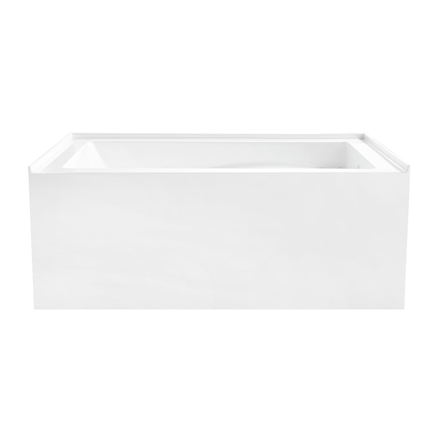 Aqua Eden VTAM5432R22D 54" Acrylic Rectangular 3-Wall Alcove Tub, Right Hand Drain and Anti-Skid Surface, Glossy White