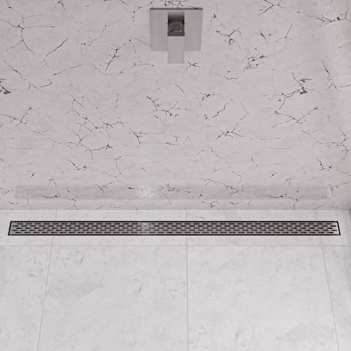 ALFI ABLD59C-BSS 59" Brushed Stainless Steel Linear Shower Drain with Groove Holes