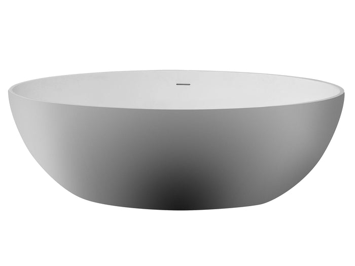 ALFI AB9941 67" White Oval Solid Surface Smooth Resin Soaking Bathtub