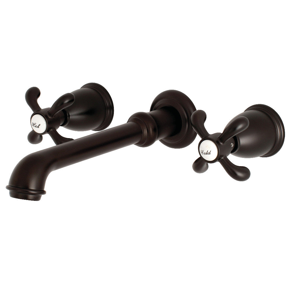 Kingston Brass KS7025TX French Country Two-Handle Wall Mount Roman Tub Faucet, Oil Rubbed Bronze