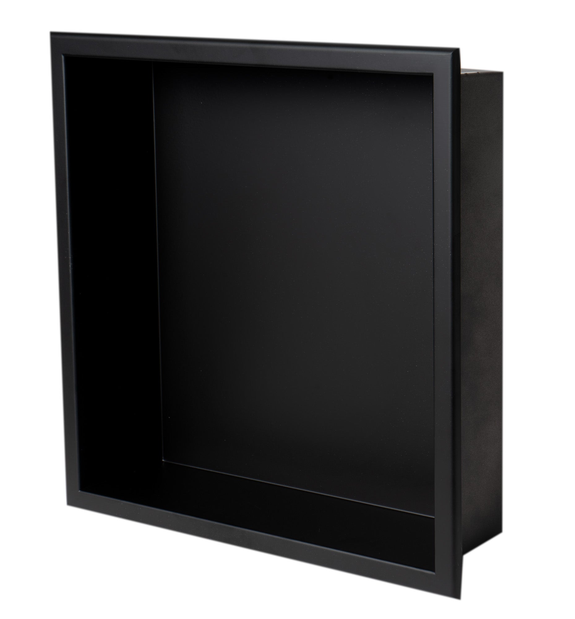 ALFI ABNC1616-BLA 16" x 16" Black Matte Stainless Steel Square Single Shelf Bath Shower Niche