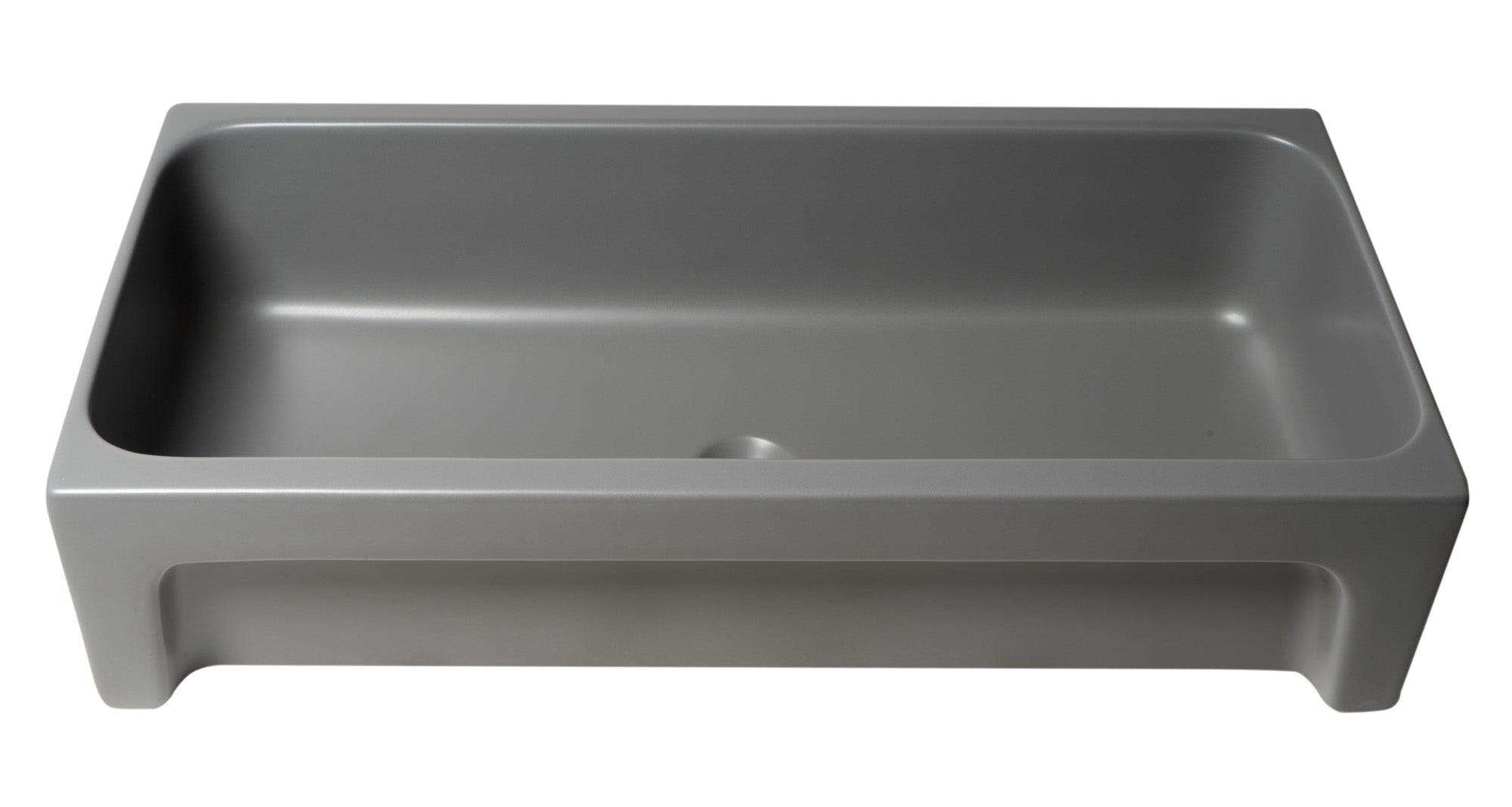 ALFI AB36TRGM 36" Grey Matte Above Mount Fireclay Bathroom Trough Sink
