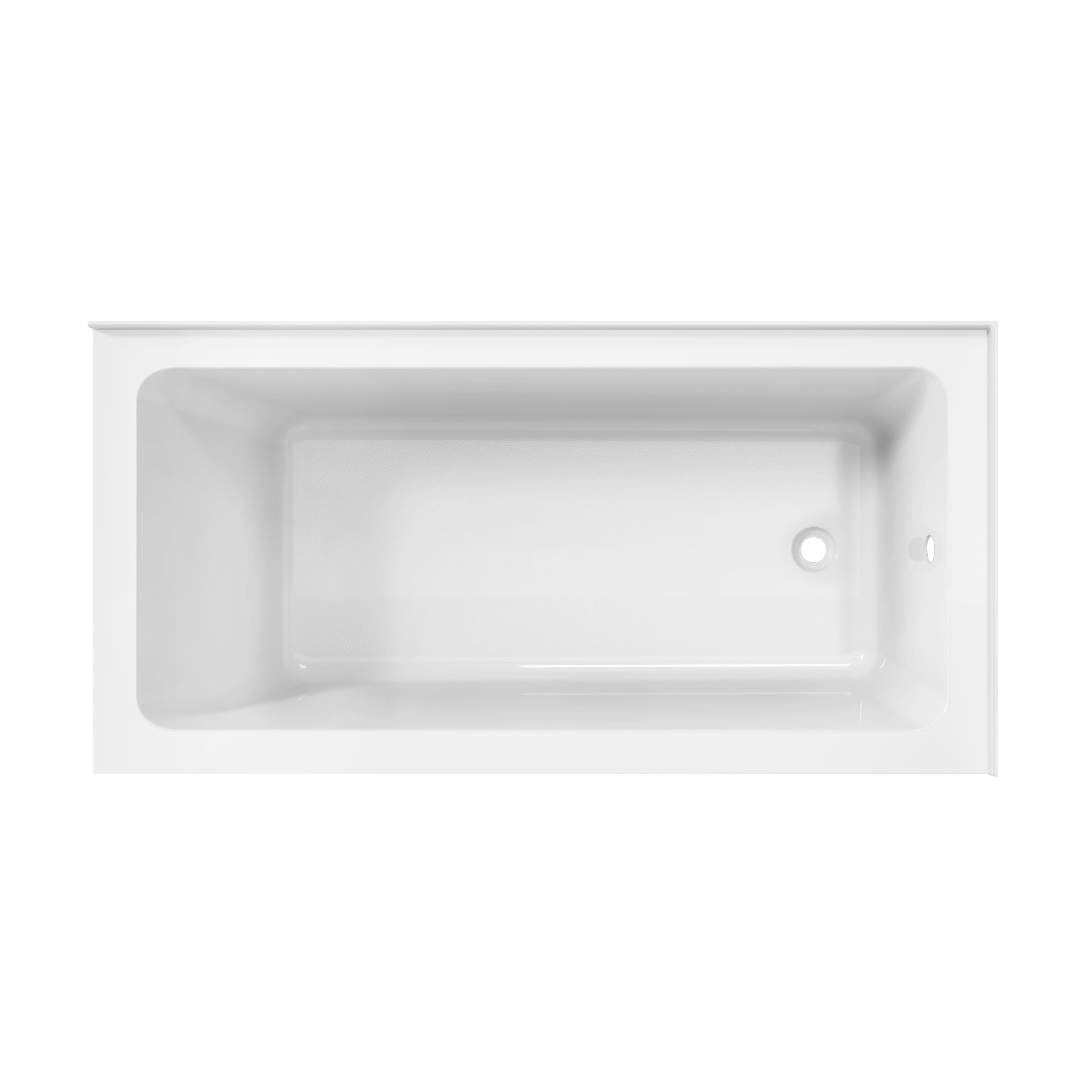 Aqua Eden VTAP6030R22TS 60" Acrylic Rectangular 2-Wall Corner Alcove Tub, Right Hand Drain, Glossy White