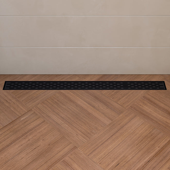 ALFI ABLD36C-BM 36" Black Matte Stainless Steel Linear Shower Drain with Groove Holes