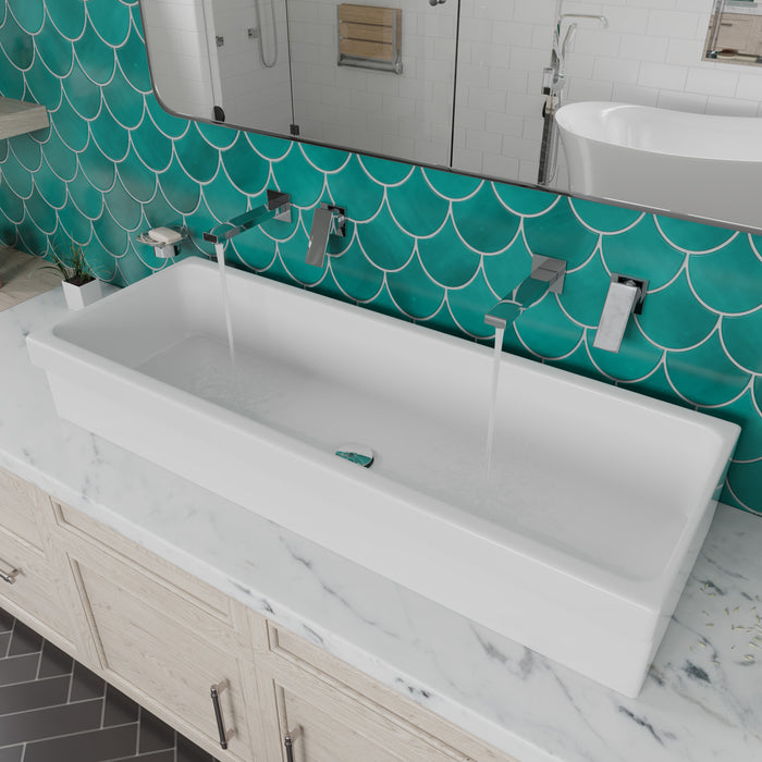ALFI AB48TR  48" White Above Mount Fireclay Bath Trough Sink