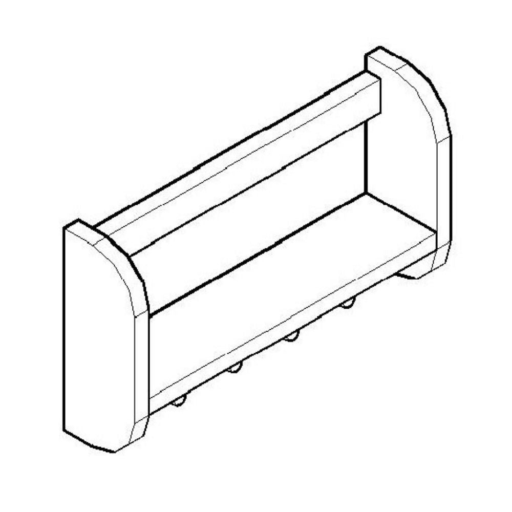 ALFI AB5508 18" Wall Mounted Wooden Shelf & Hooks Bathroom Accessory
