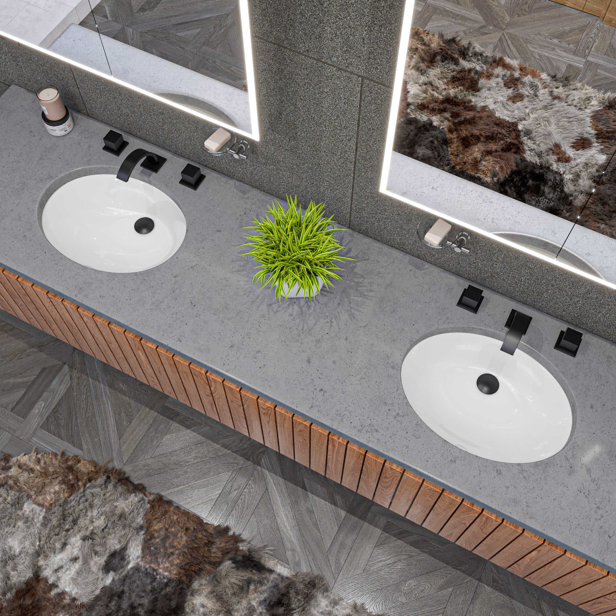 ALFI ABC602 White 23" Oval Undermount Ceramic Sink