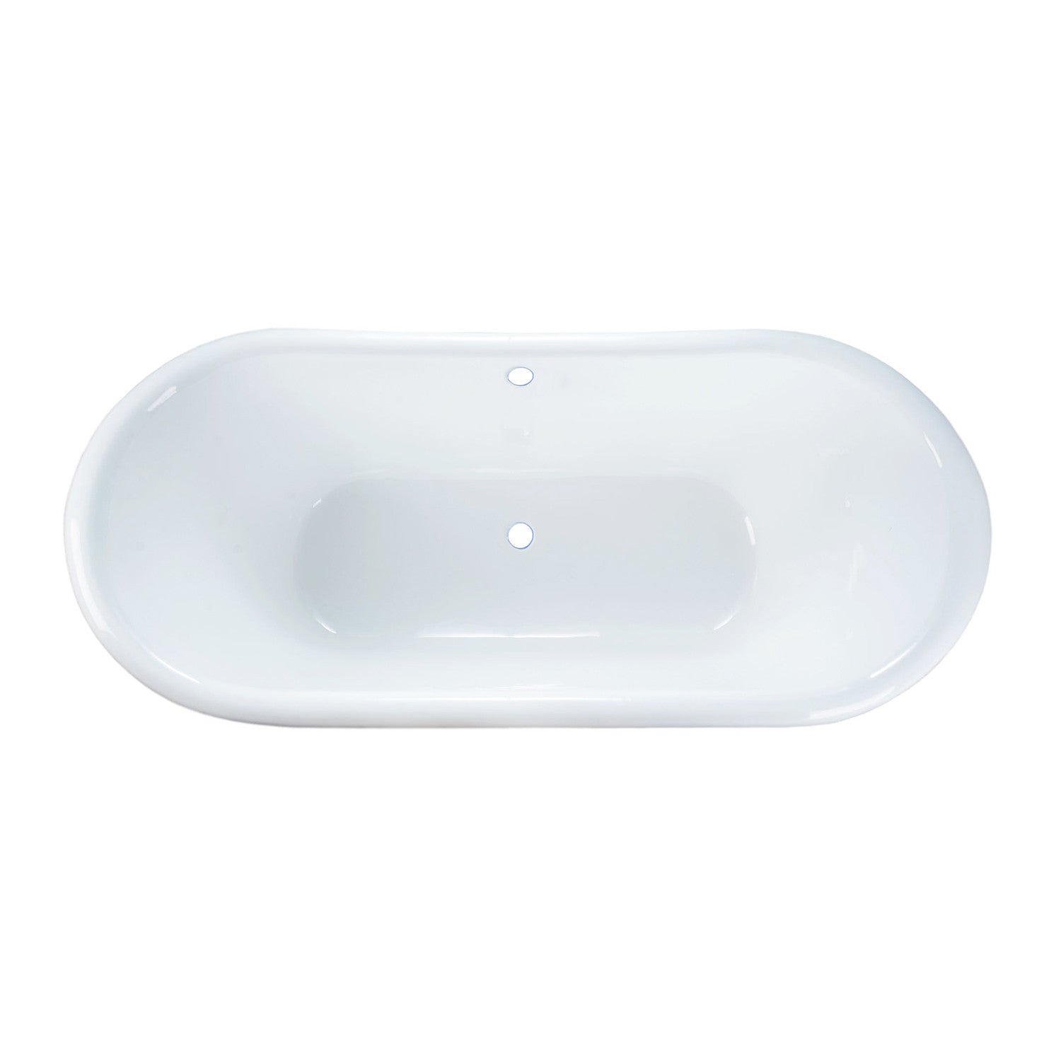 Kingston Brass VCTDS662829 66" Cast Iron Oval Double Slipper Pedestal Tub (No Faucet Drillings), White