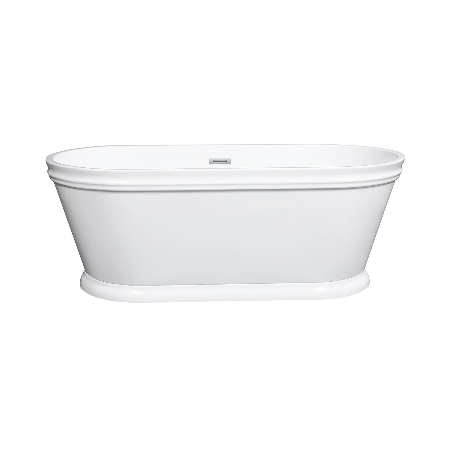 Kingston Brass VTPDE602922 60" Acrylic Oval Double Ended Pedestal Tub with Drain (No Faucet Drillings), Glossy White