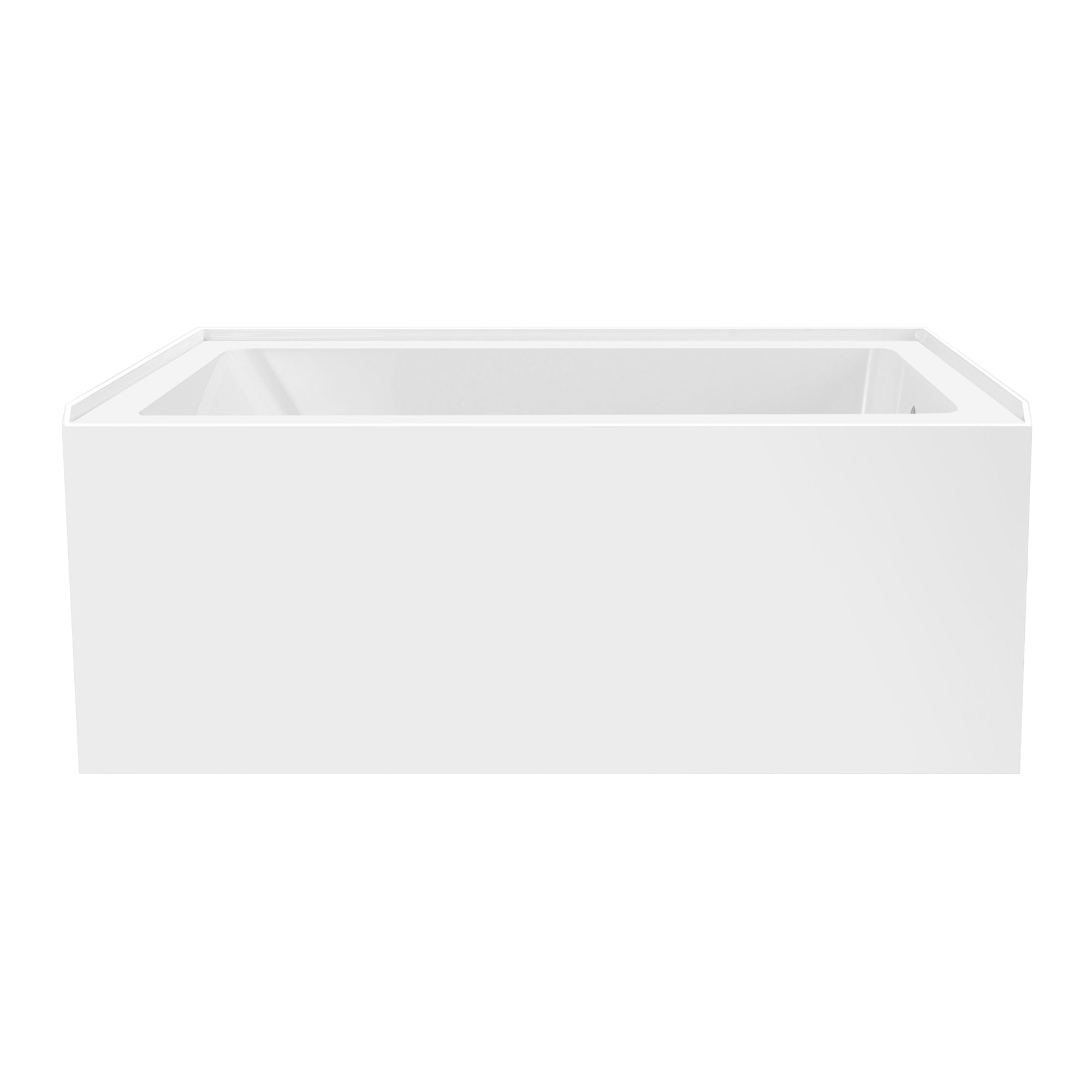 Aqua Eden VTAP5436R22 54" Acrylic Rectangular 3-Wall Alcove Tub, Right Hand Drain, Glossy White