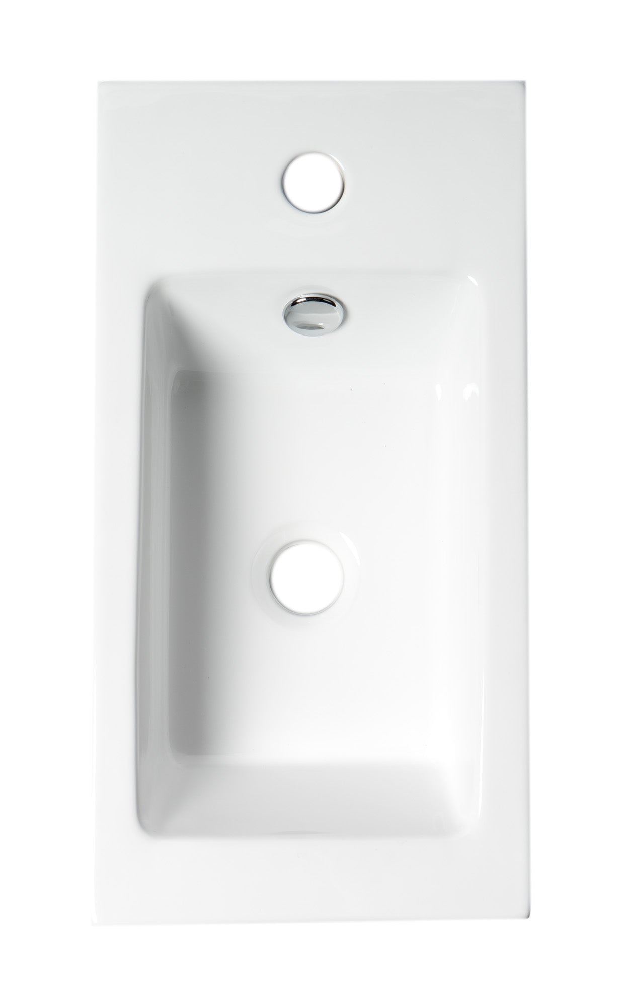 ALFI ABC116 White 20" Small Rectangular Wall Mounted Ceramic Sink with Faucet Hole