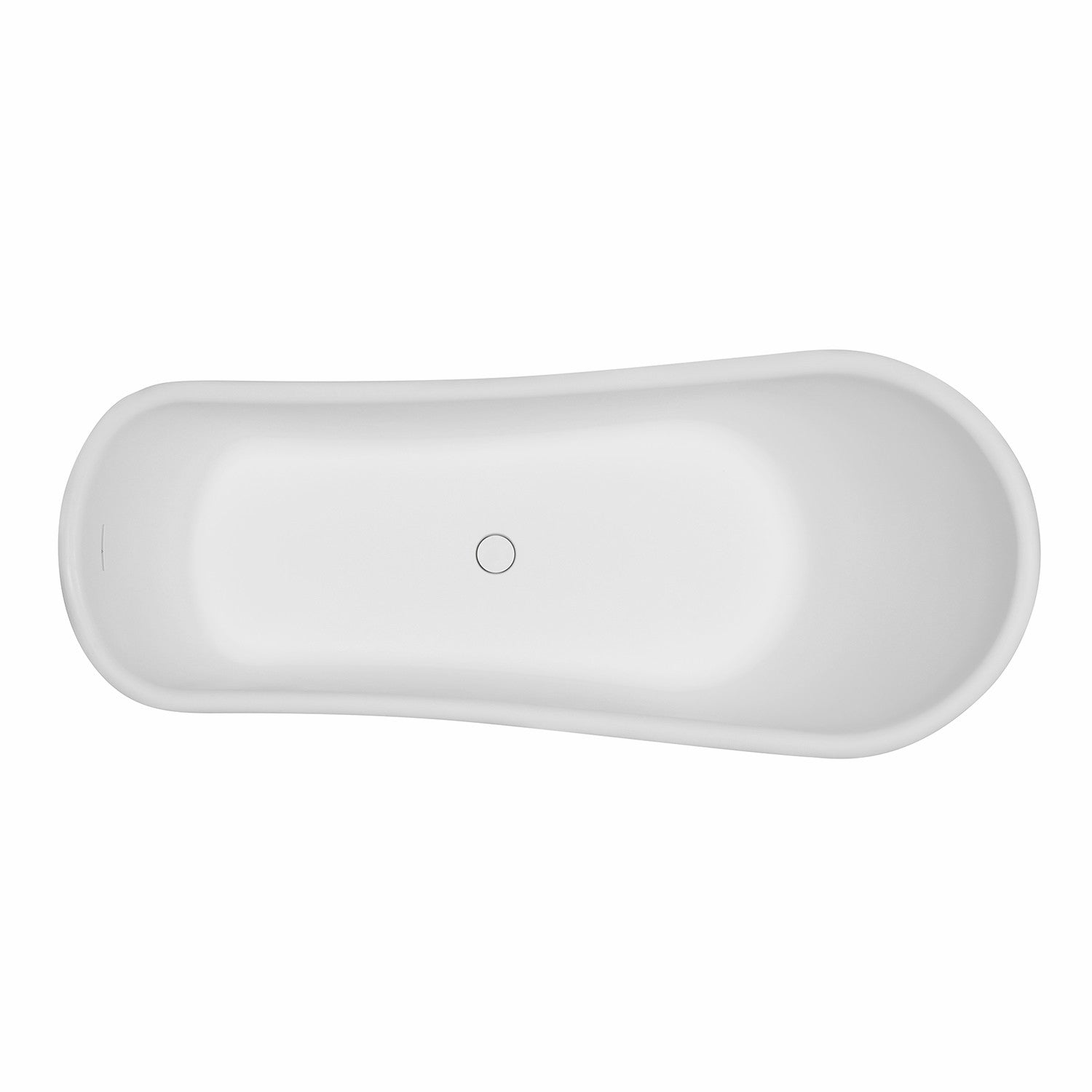 Aqua Eden VRTSS673026 68" Solid Surface Oval Single Slipper Pedestal Tub with Drain (No Faucet Drillings), Glossy White/Matte White