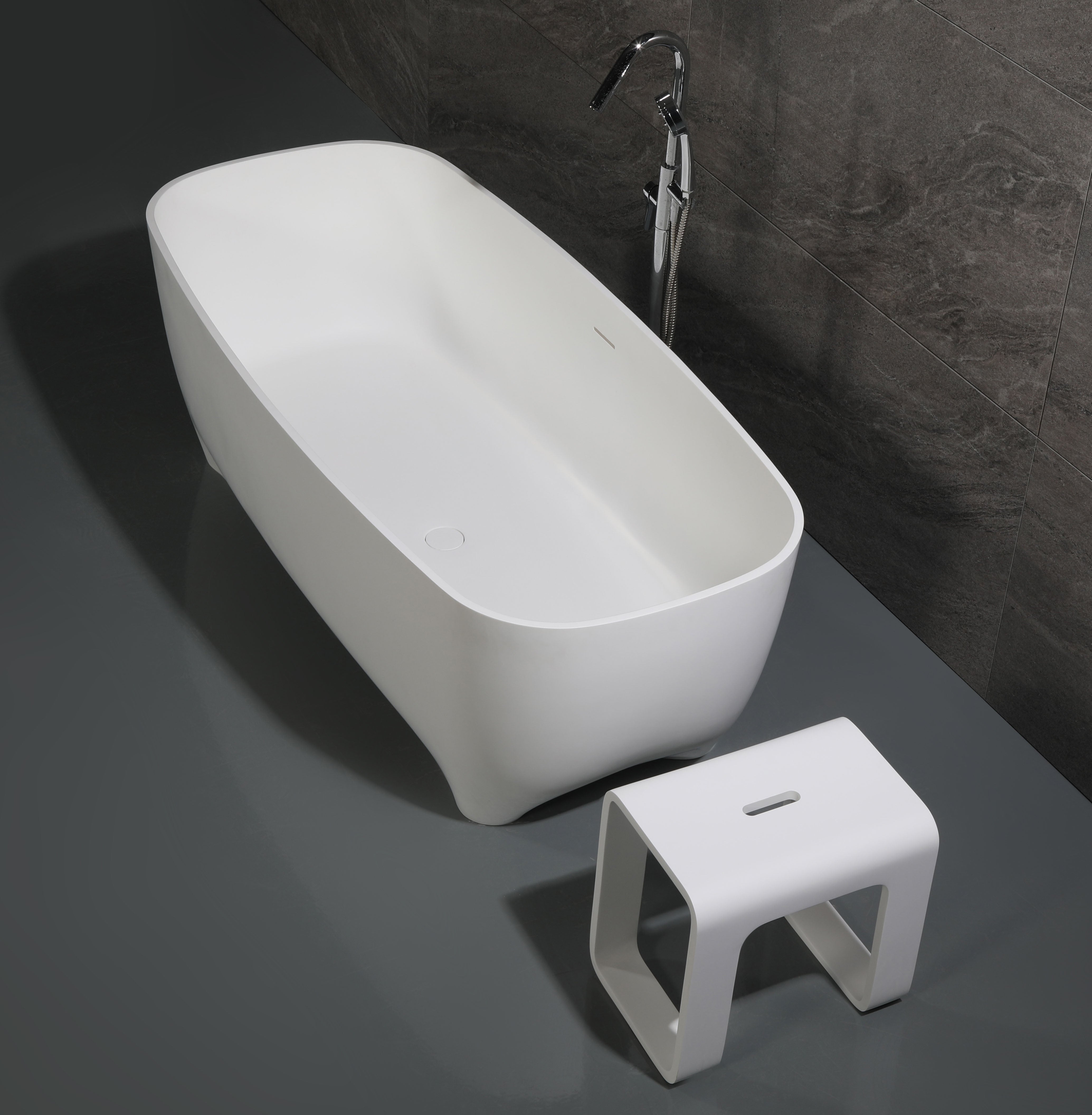 ALFI AB9980 67" White Matte Solid Surface Resin Bathtub
