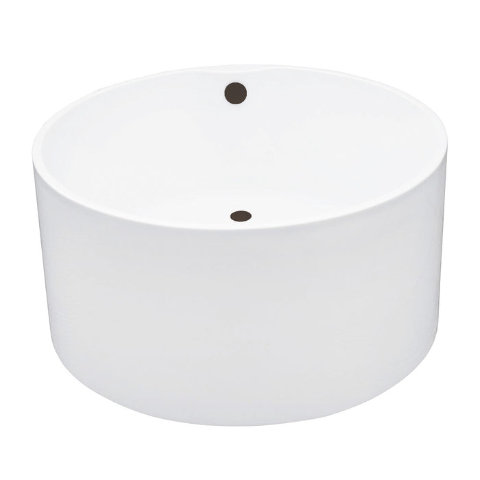Kingston Brass VTRO454523M5 45" Acrylic Round Double Ended Freestanding Tub with Overflow/Drain Assembly, Glossy White/Oil Rubbed Bronze