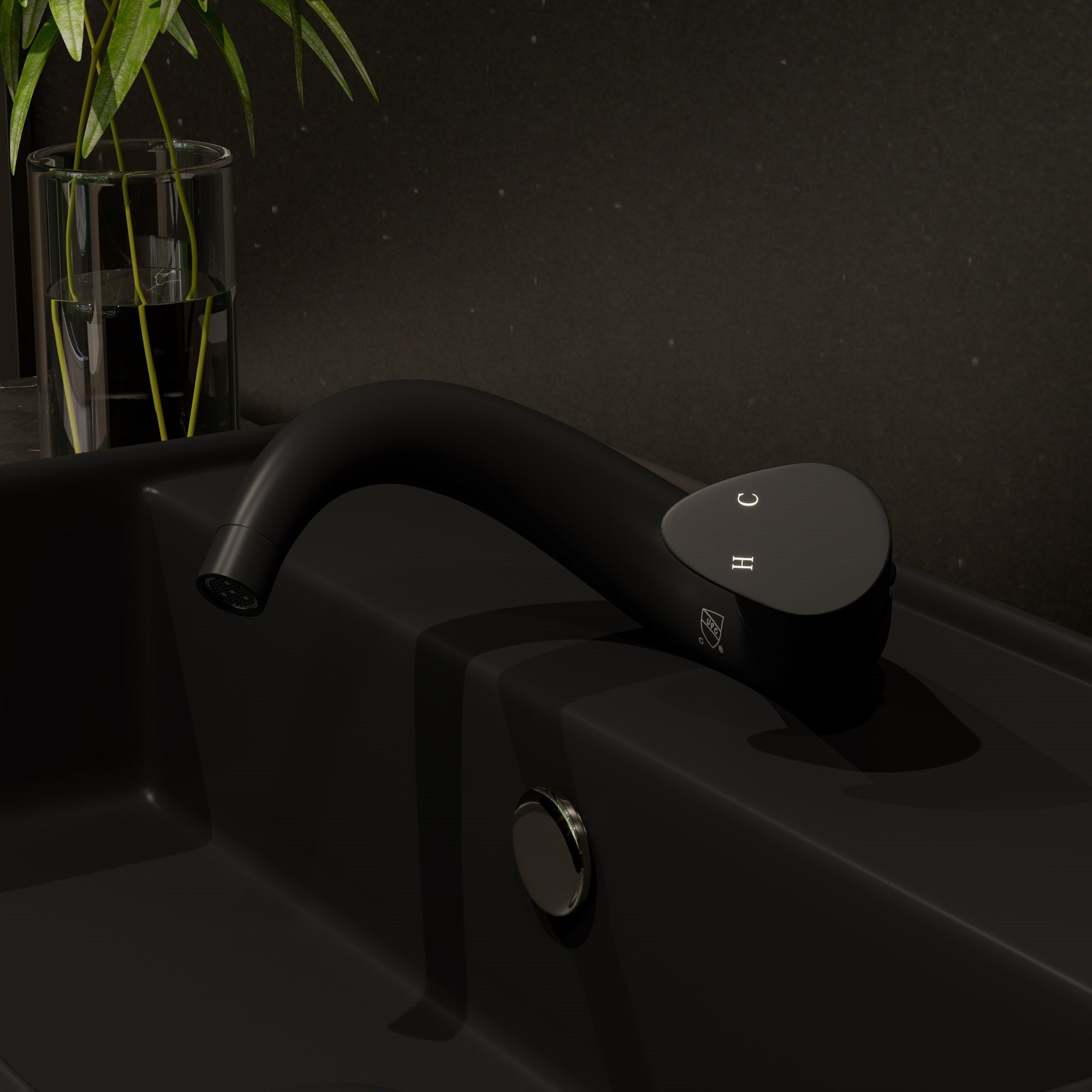 ALFI AB1572-BM Black Matte Wave Single Lever Bathroom Faucet