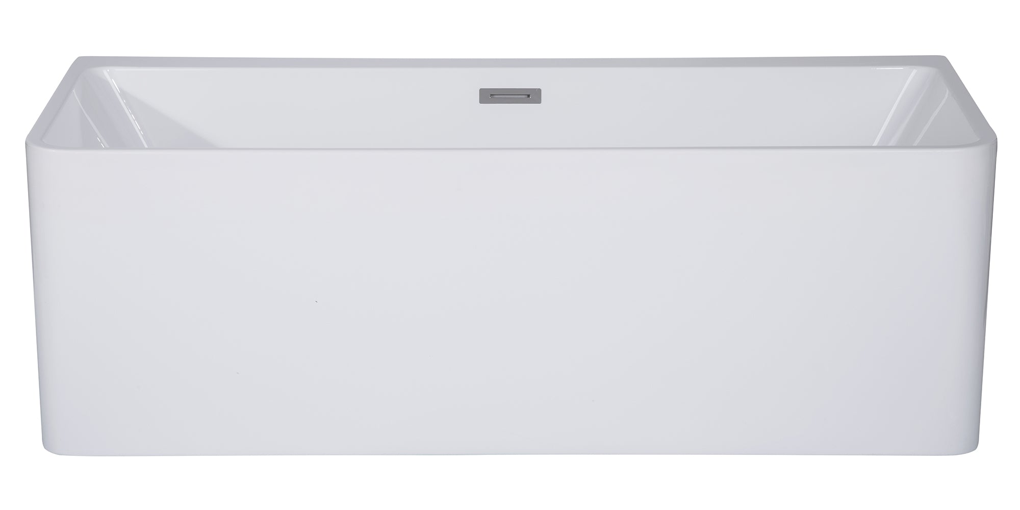 ALFI AB8858 59 inch White Rectangular Acrylic Free Standing Soaking Bathtub