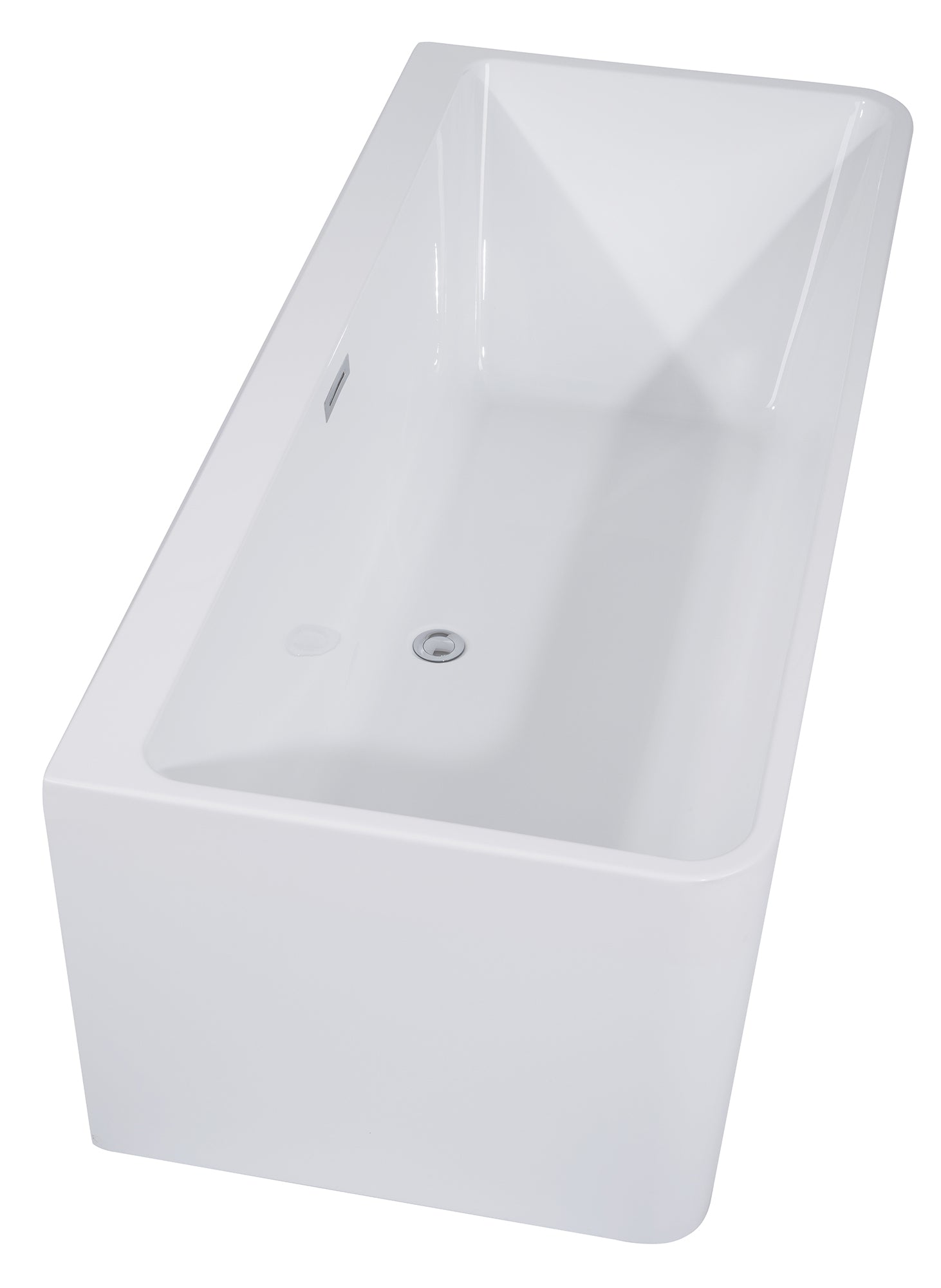 ALFI AB8858 59 inch White Rectangular Acrylic Free Standing Soaking Bathtub