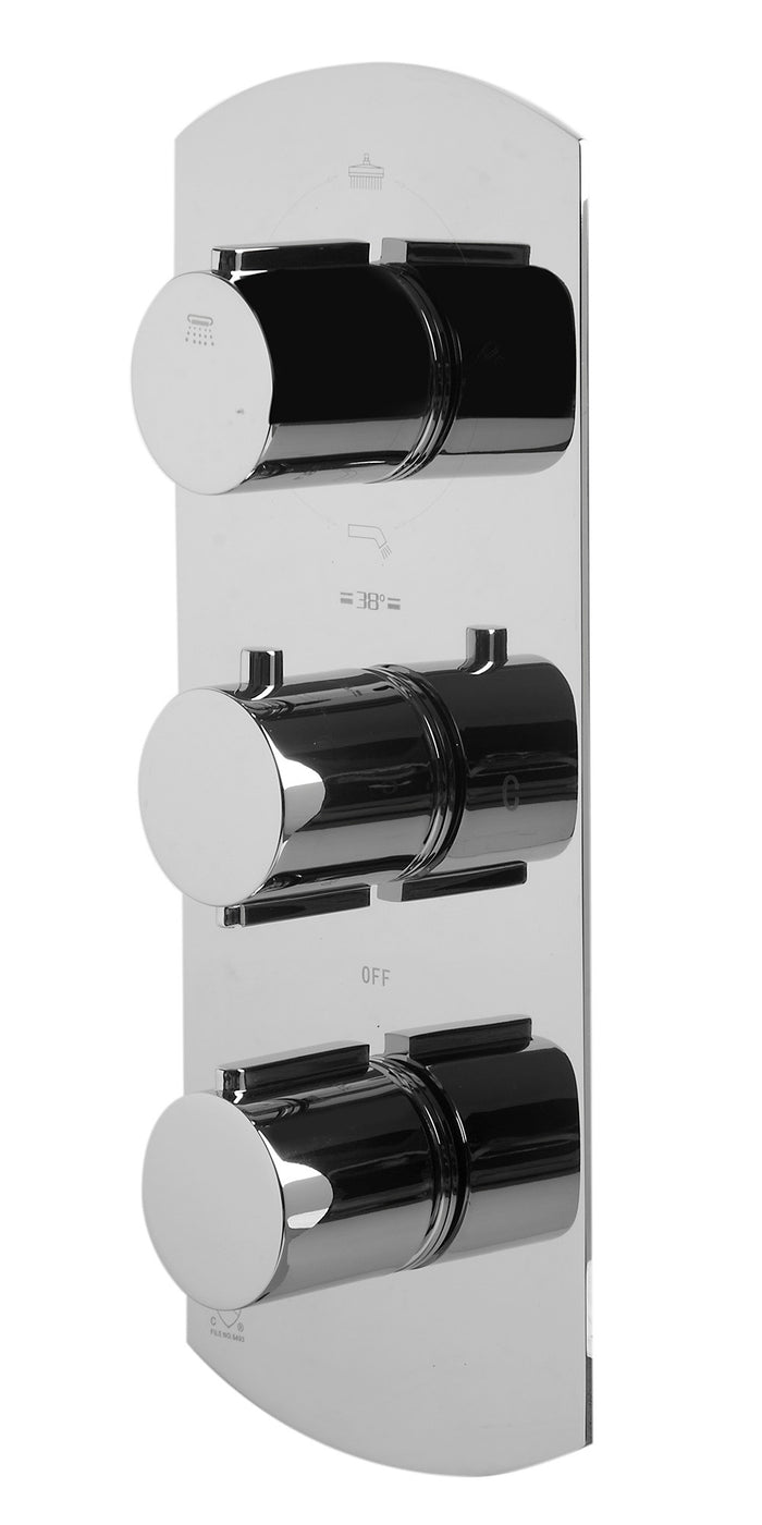 ALFI AB4101-PC Polished Chrome Concealed 4-Way Thermostatic Valve Shower Mixer /w Round Knobs