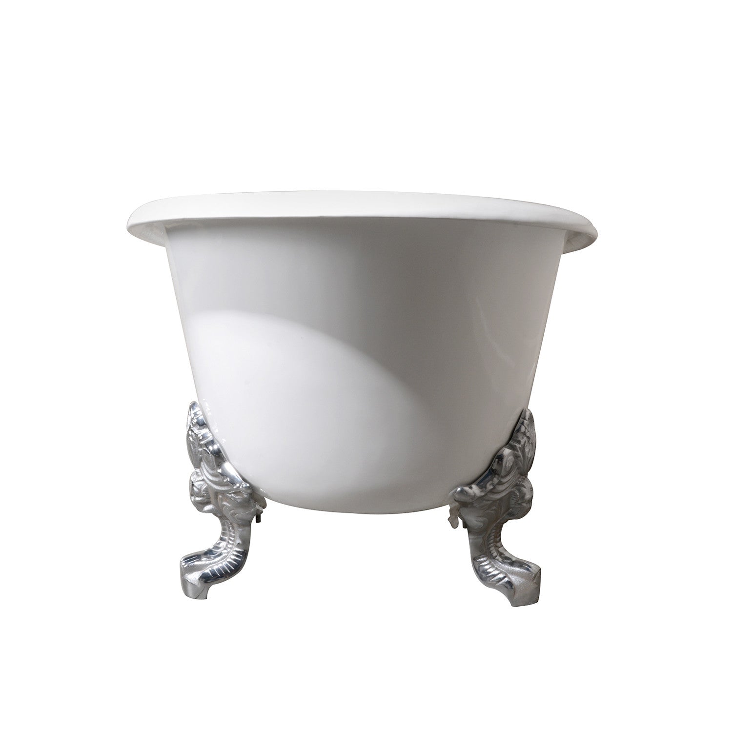 Aqua Eden VCTNDS6731NL1 67" Cast Iron Oval Double Slipper Clawfoot Tub (No Faucet Drillings), White/Polished Chrome