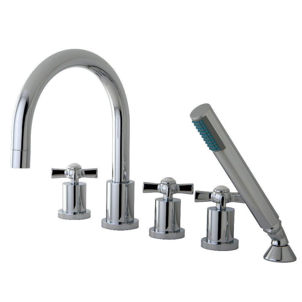 Kingston Brass KS83215ZX Millennium 5-Piece Roman Tub Faucet with Hand Shower, Polished Chrome