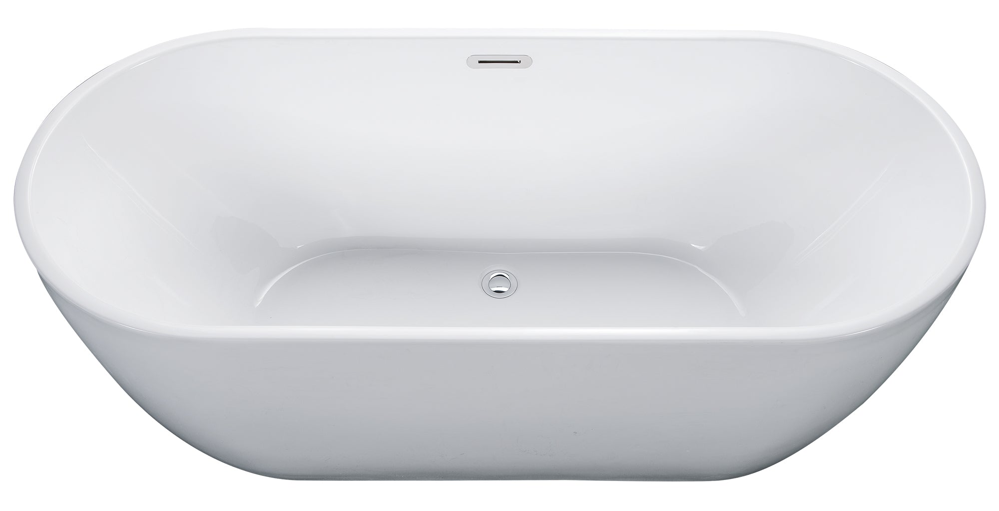ALFI AB8839 67 inch White Oval Acrylic Free Standing Soaking Bathtub
