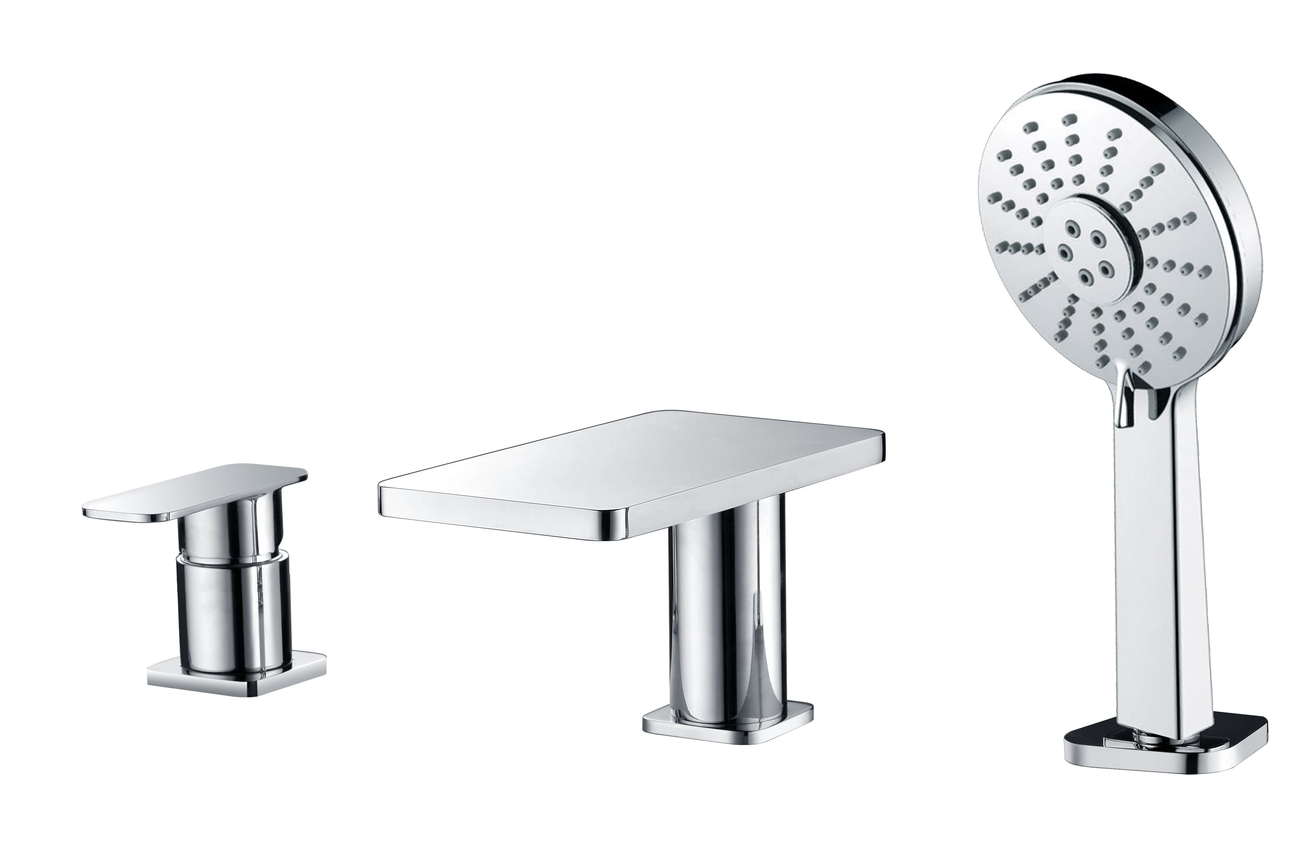 ALFI AB2879-PC Polished Chrome Deck Mounted Tub Filler with Hand Held Showerhead