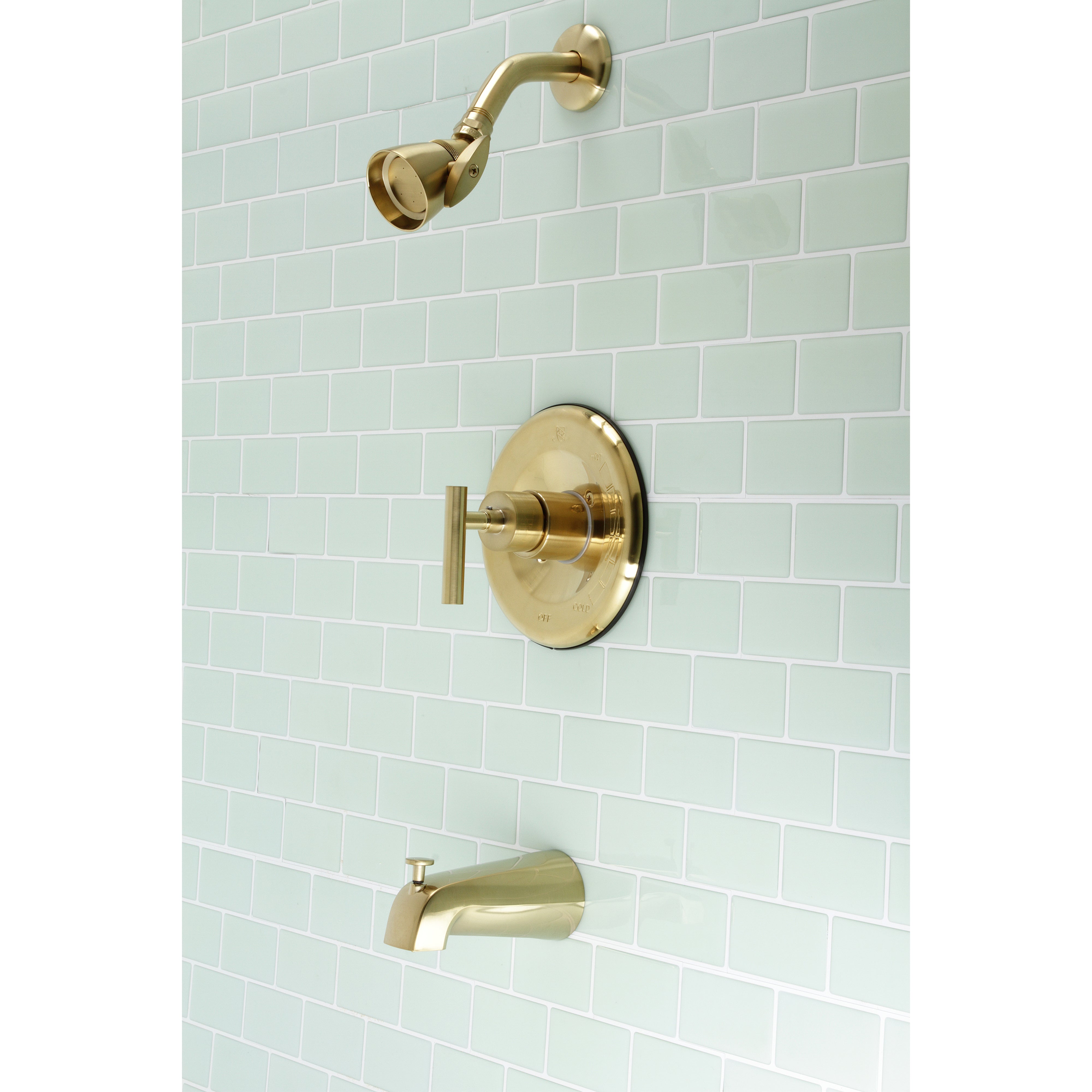Kingston Brass KB6637CML Manhattan Single-Handle Pressure Balanced Tub and Shower Faucet, Brushed Brass
