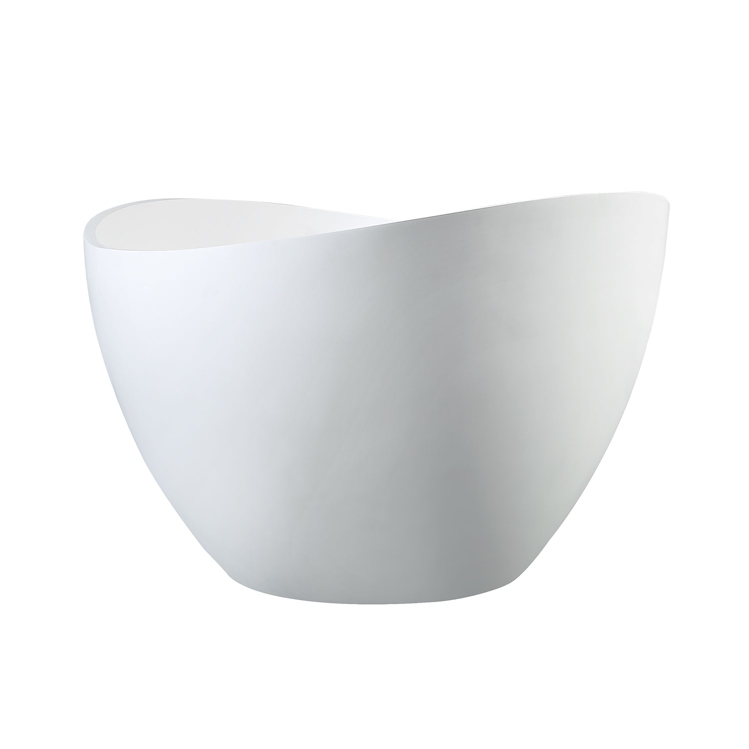 Kingston Brass VRTOV633724 63" Solid Surface Oval Double Slipper Freestanding Tub with Drain, Matte White