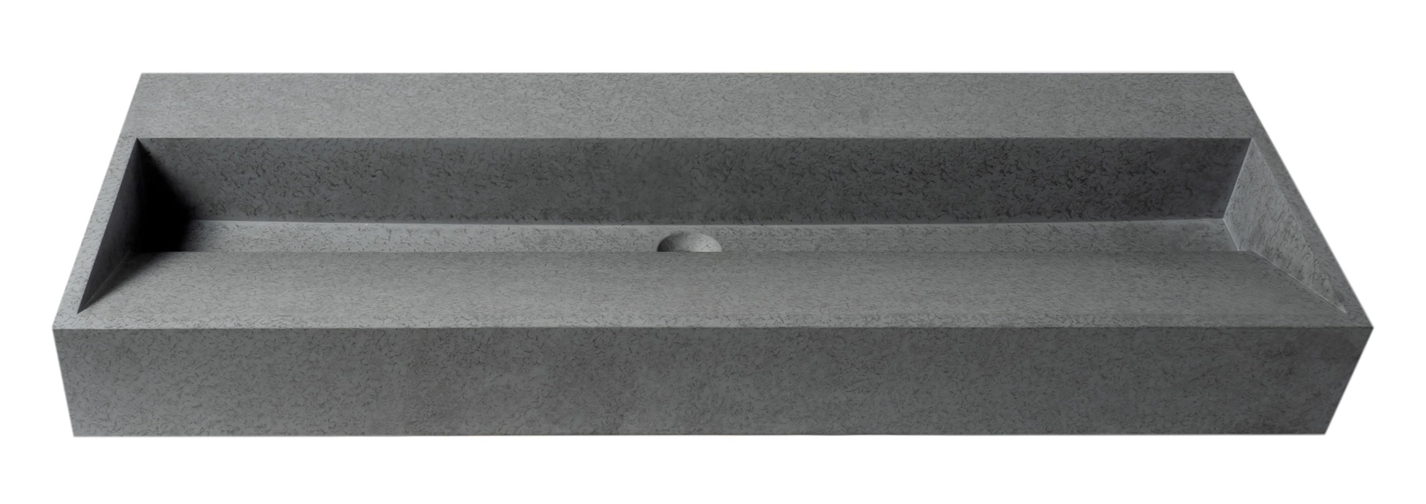 ALFI ABCO48TR 48" Solid Concrete Gray Matte Trough Sink for the Bathroom