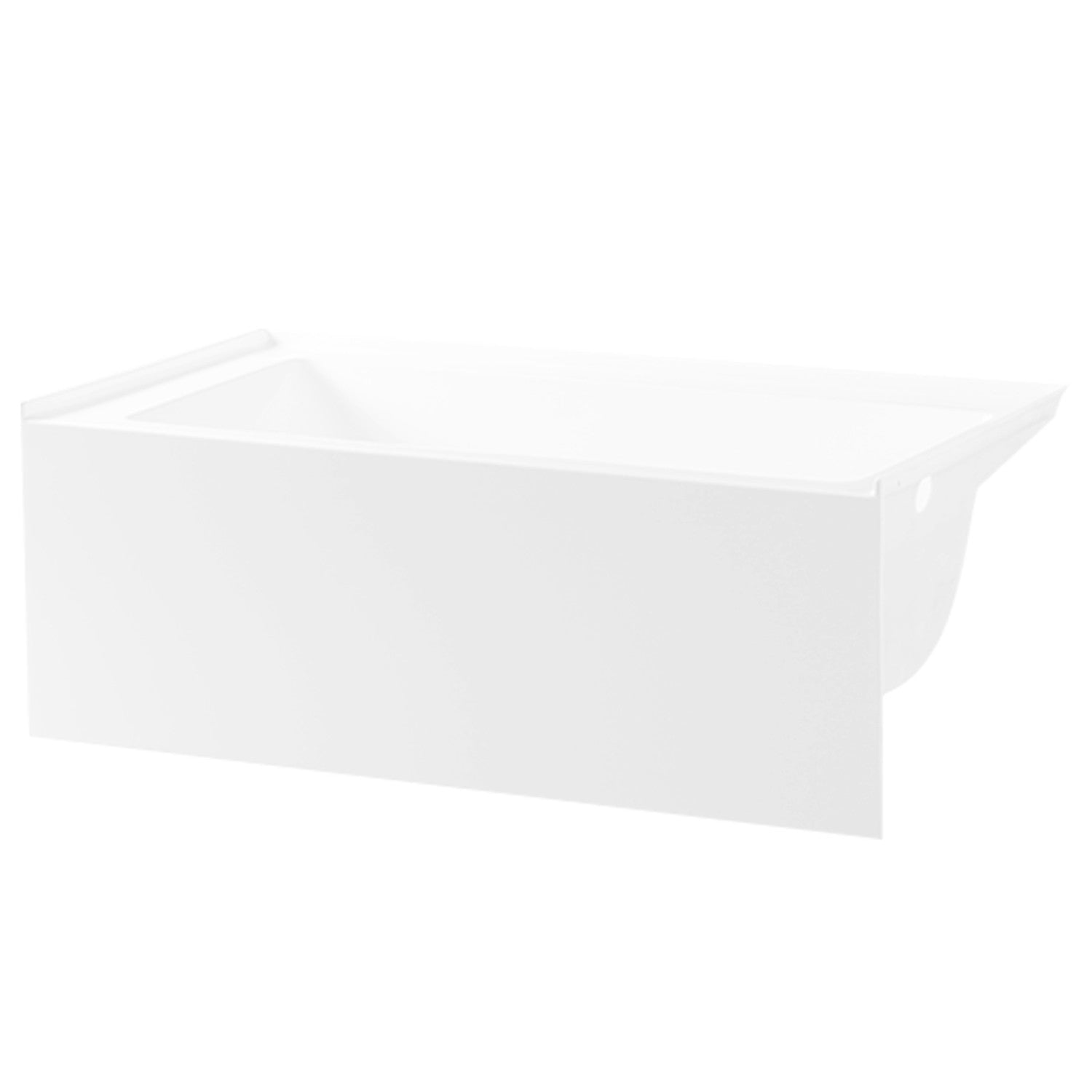 Aqua Eden VTAP603222R 60" Acrylic Rectangular 3-Wall Alcove Tub, Right Hand Drain Hole, Glossy White