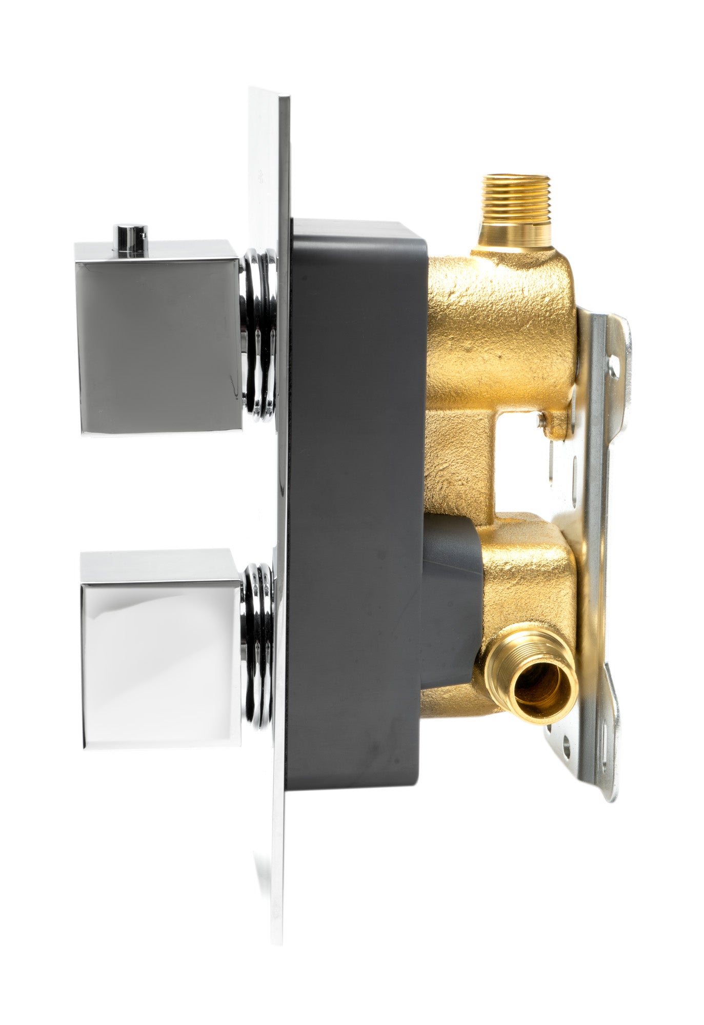 ALFI AB2601-PC Polished Chrome Square Knob 1 Way Thermostatic Shower Mixer