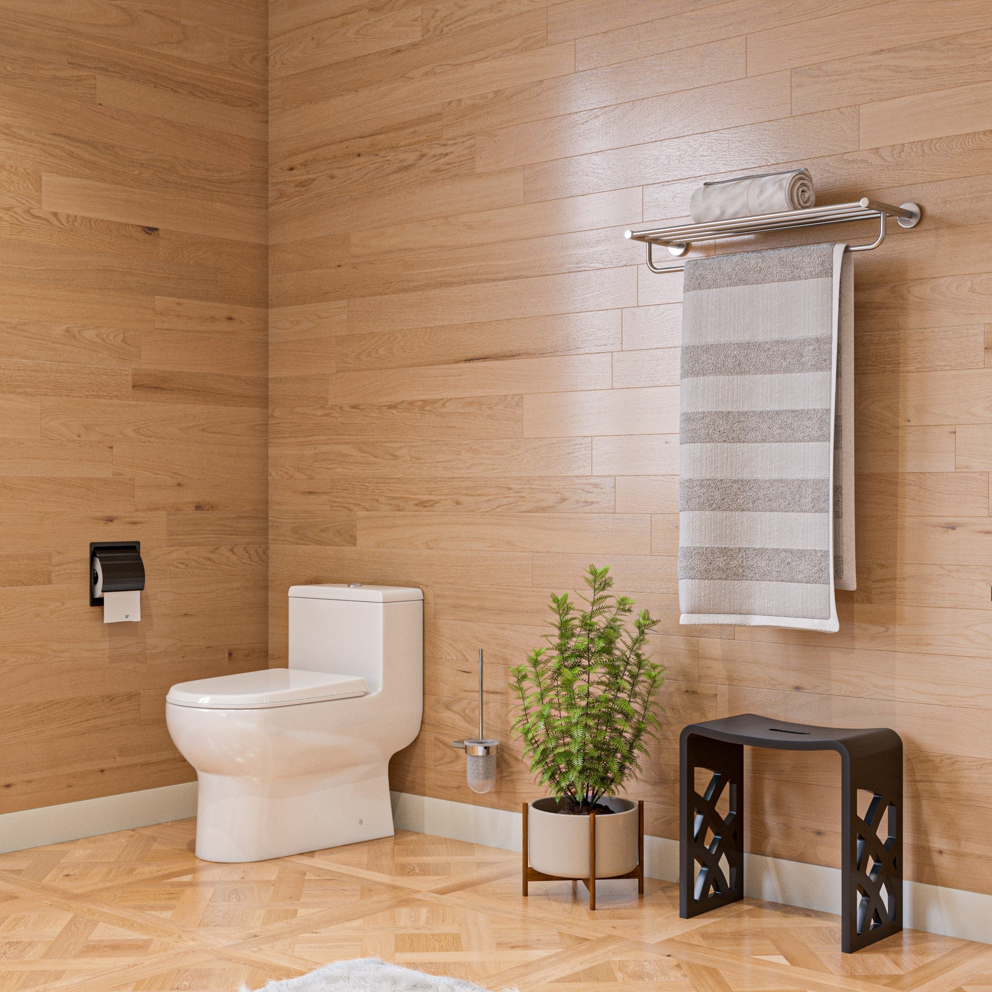 ALFI ABTPP77-BB PVD Brushed Black Stainless Steel Recessed Toilet Paper Holder with Cover