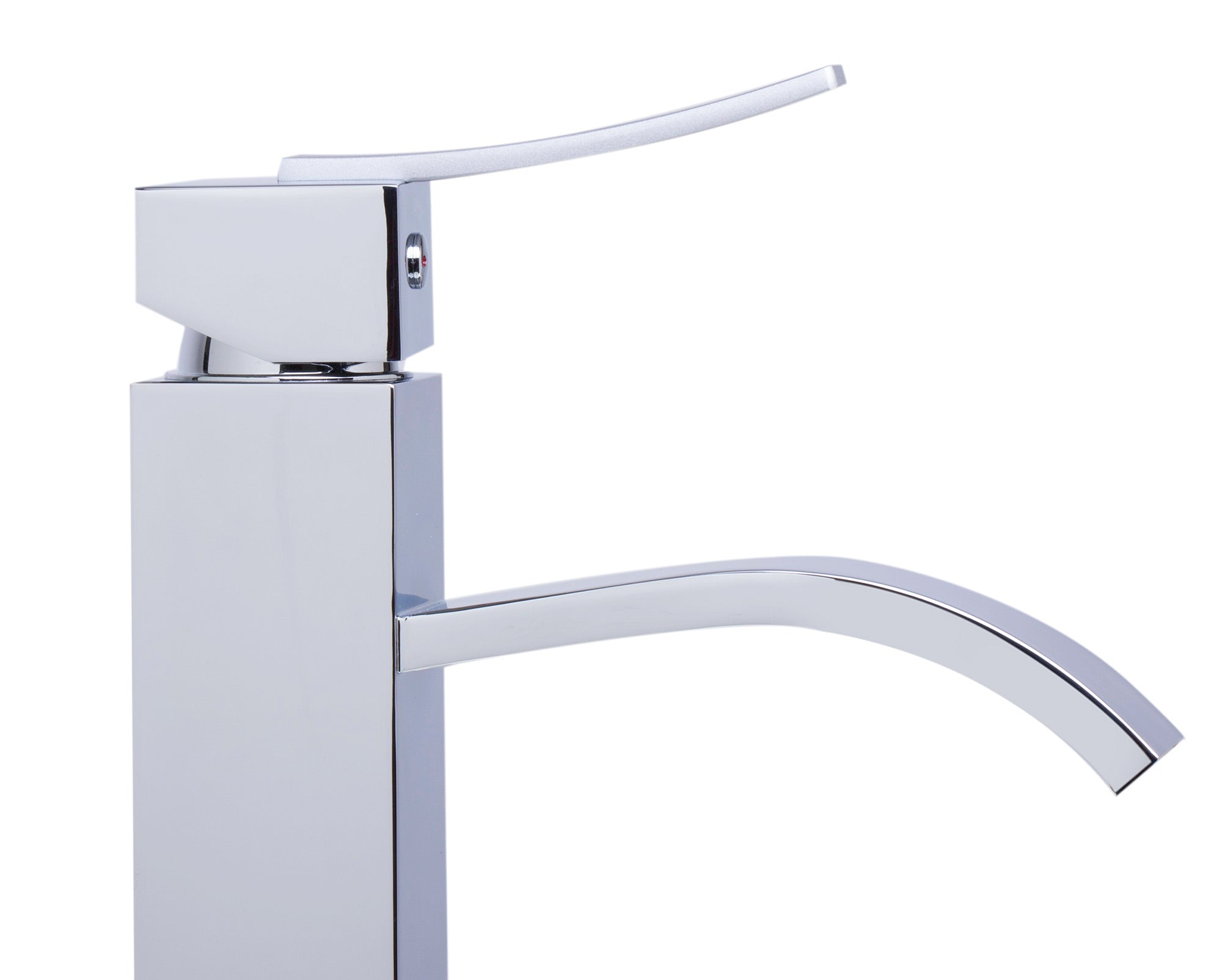 ALFI AB1158-PC Tall Polished Chrome Tall Square Body Curved Spout Single Lever Bathroom Faucet