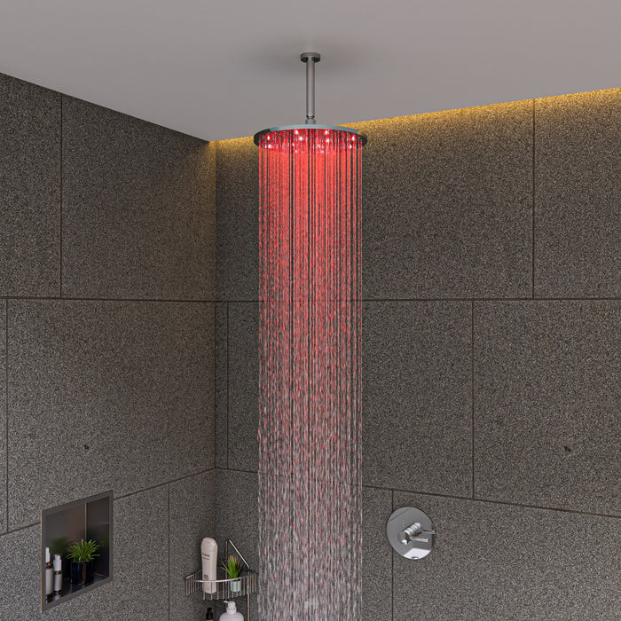 ALFI LED12R-PC Polished Chrome 12" Round Multi Color LED Rain Shower Head