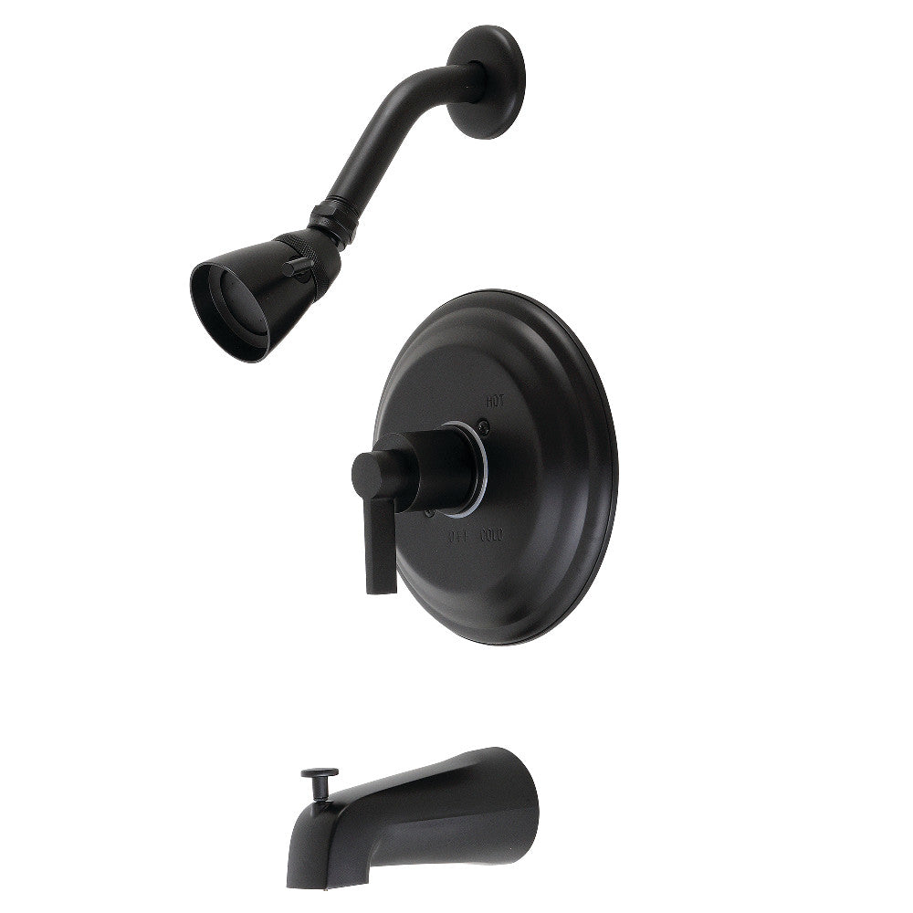 Kingston Brass KB3630NDL NuvoFusion Single-Handle Pressure Balanced Tub and Shower Faucet, Matte Black