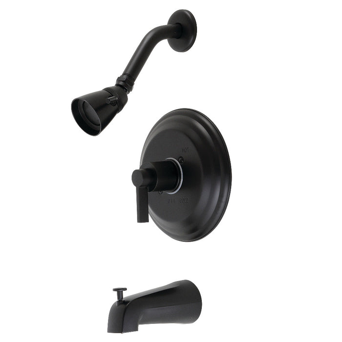Kingston Brass KB3630NDL NuvoFusion Single-Handle Pressure Balanced Tub and Shower Faucet, Matte Black