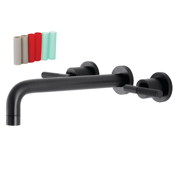 Kingston Brass KS8020CKL Kaiser Two-Handle Wall Mount Roman Tub Faucet, Matte Black