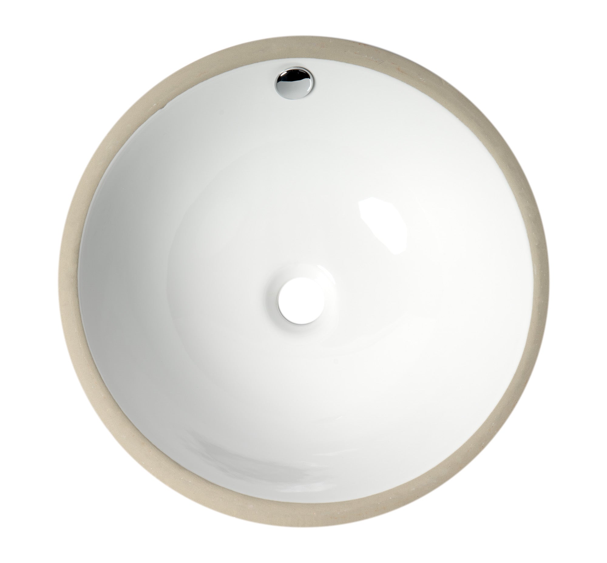 ALFI ABC601 White 17" Round Undermount Ceramic Sink