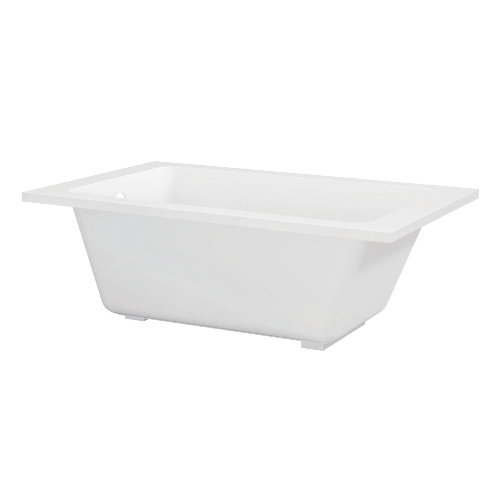 Kingston Brass VTPN543219T 54" Acrylic Rectangular Drop-In Tub with Anti-Skid Surface, Glossy White
