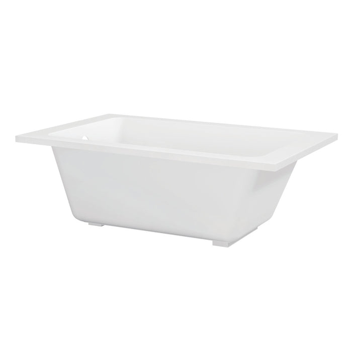 Kingston Brass VTPN543219T 54" Acrylic Rectangular Drop-In Tub with Anti-Skid Surface, Glossy White