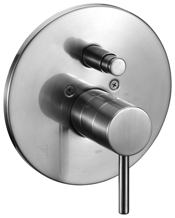 ALFI AB1701-BN Brushed Nickel Pressure Balanced Round Shower Mixer with Diverter