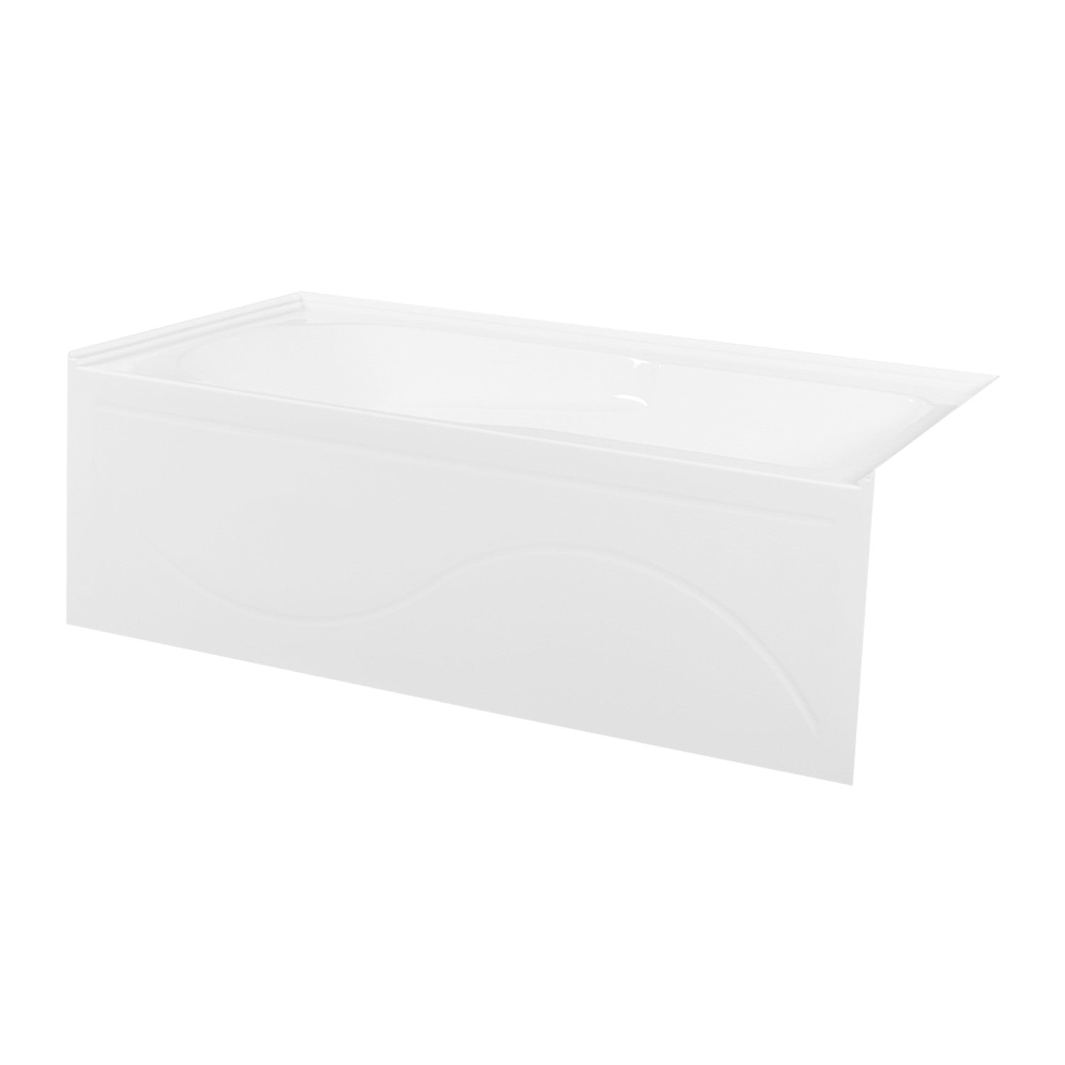 Aqua Eden VTAP603022R 60" Acrylic Rectangular 3-Wall Alcove Tub with Anti Skid and Right Hand Drain Hole, Glossy White