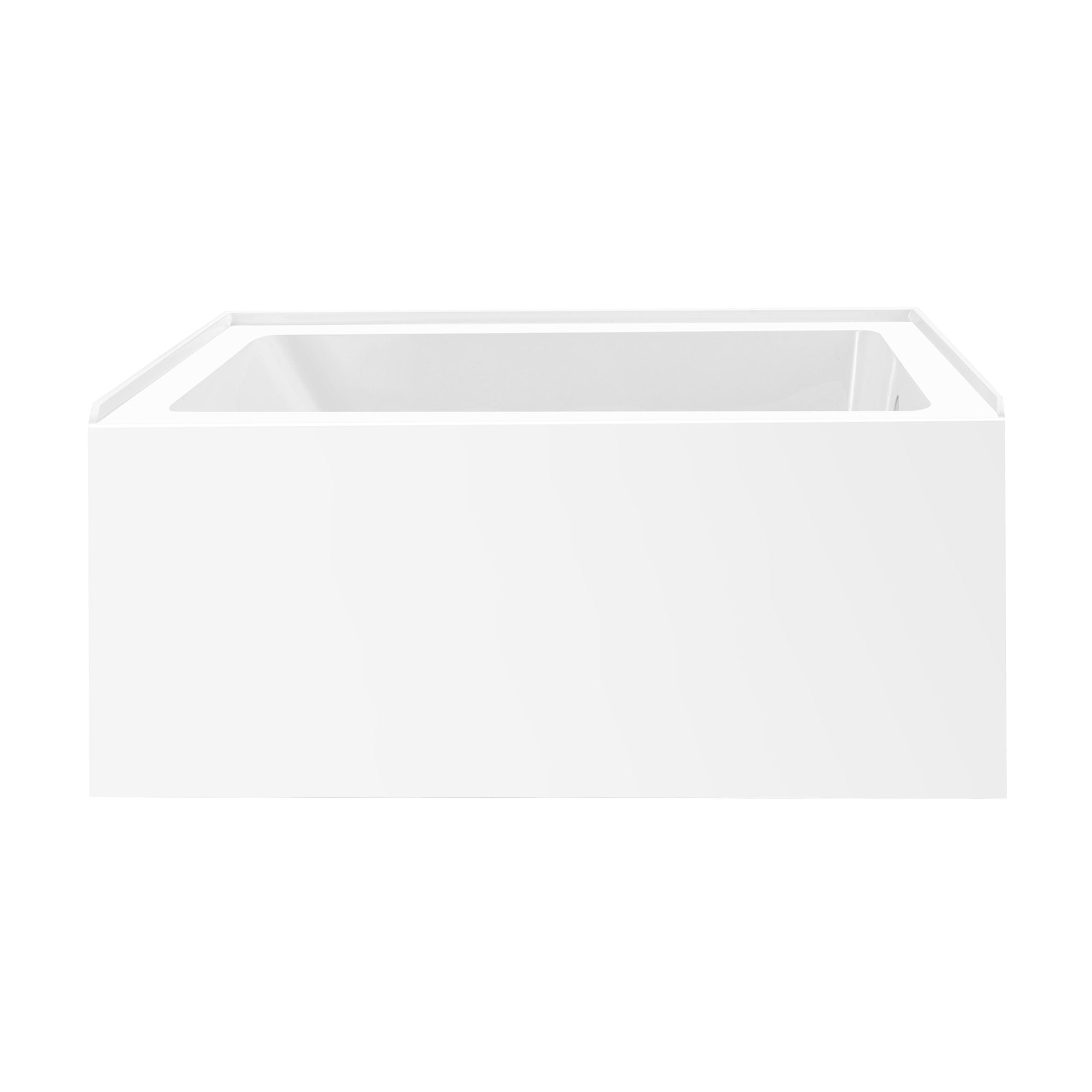 Aqua Eden VTAP4836R22 48" Acrylic Rectangular 3-Wall Alcove Tub, Right Hand Drain, Glossy White