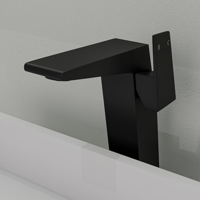 ALFI AB1475-BM Black Matte Single Hole Tall Bathroom Faucet